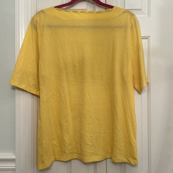 Talbots Canary Yellow Scallop Shirt - Picture 2 of 6